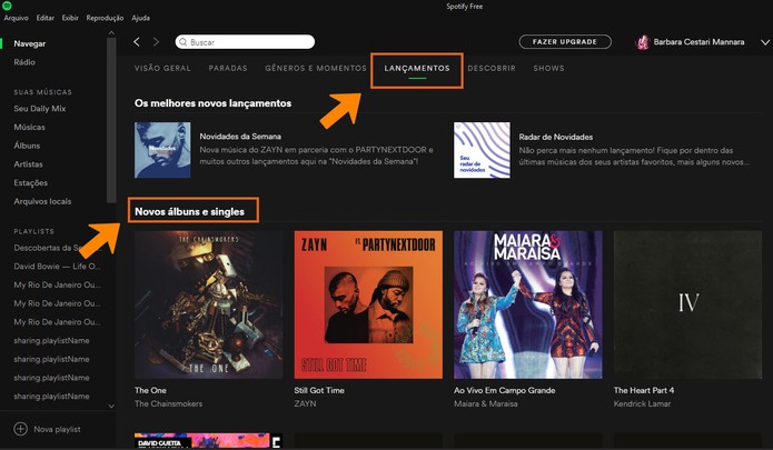 Veja os lançamentos do Spotify (Foto: Reprodução/Barbara Mannara)