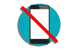 Ilustração de uma placa proibindo o uso do celular.