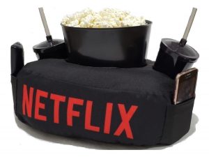 Ilustração de um Kit Pipoca escrito "Netflix".