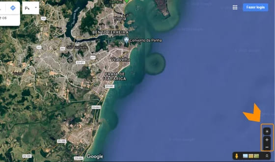 Print da tela inicial do Google Maps