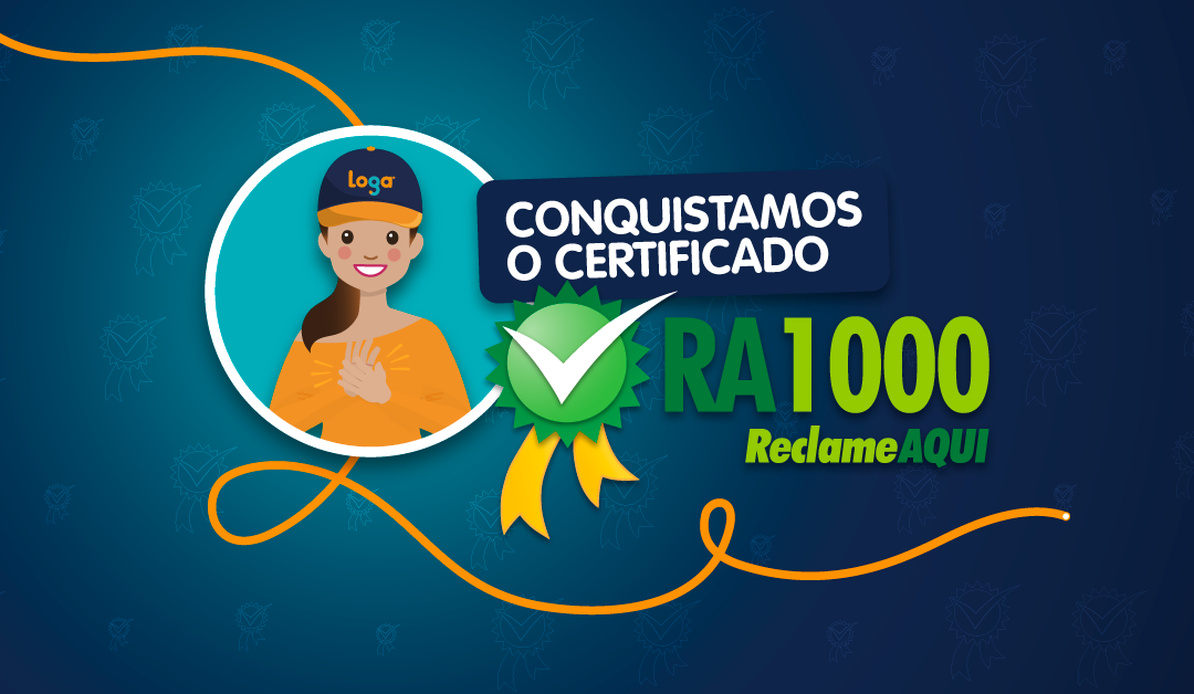 Loga conquista certificado RA 1000 do ReclameAqui