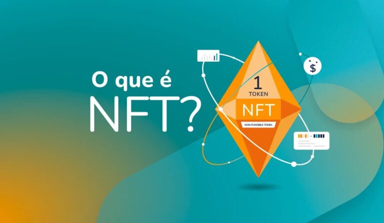 Ilustração com a frase "o que é NFT?"