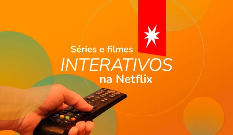 Ilustração de uma pessoa com o controle remoto, simulando a procura de conteúdo interativo na Netflix