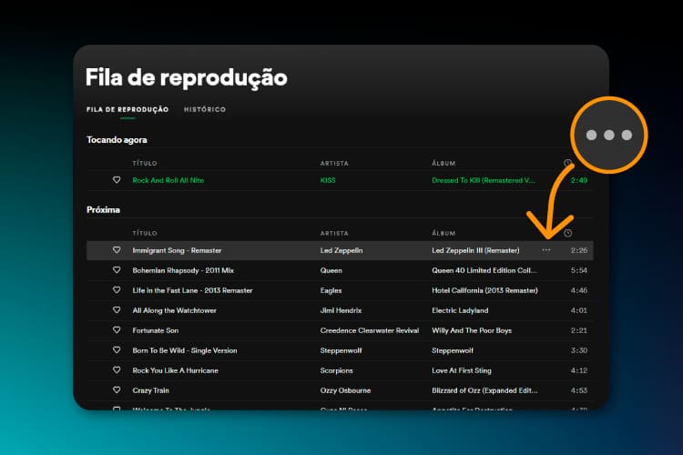 Print da tela principal do Spotify